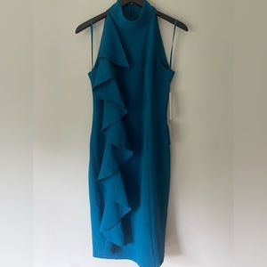 NWT - ruffle sheath high neck dress